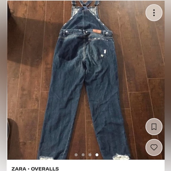 Zara denim distressed overalls - Picture 3 of 6